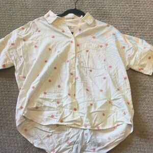 Women's Button Down Shirt with Floral Pattern